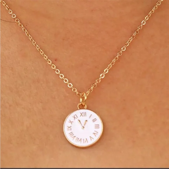 Gold Filled Clock Necklace - Picture 1 of 1